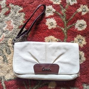 Coach Leather Wristlet Wallet Clutch